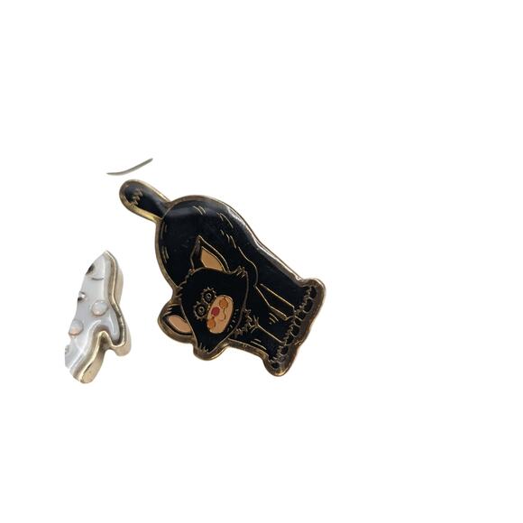 Halloween Boo Black Cat Jack-o-Lantern Pins & Ghost Dangling Earrings - Picture 5 of 6